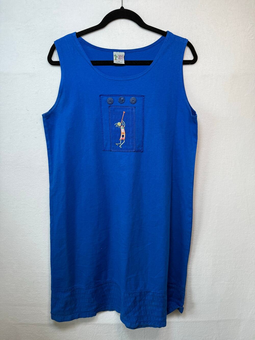 Cactus California 100% Cotton Sleeveless Dress, Size Large, Vintage